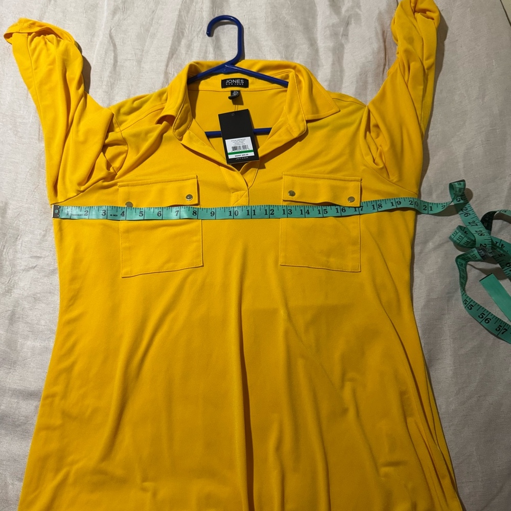 Jones New York Women’s Golden Yellow Roll Blouse Size Large NWT - Picture 3 of 6